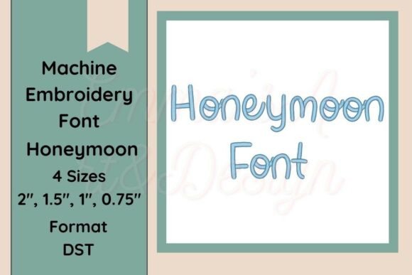 Download Honeymoon Machine Embroidery Font DST - Embroidery font Collection