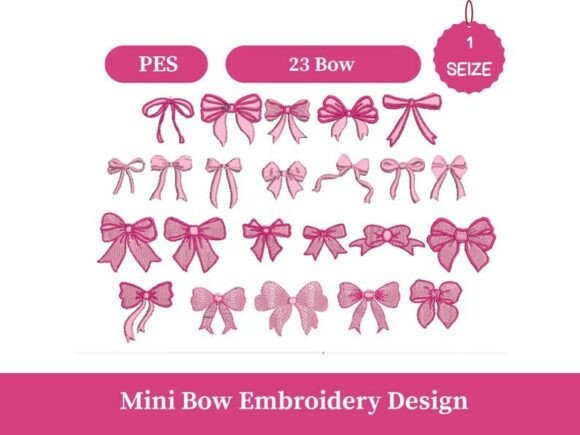 Download Mini Bow Embroidery Design - Bow embroidery Collection