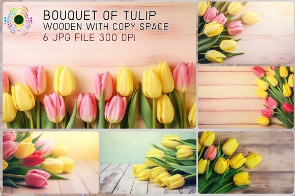 Download Tulip on a Wooden Table with Copy Space - Copy Collection