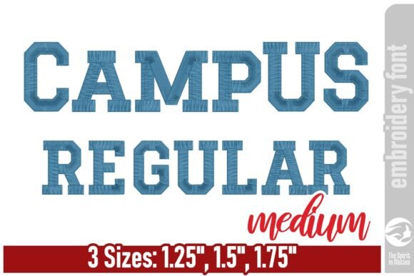 Download Campus Regular Embroidery Font - Medium - Embroidery font Collection