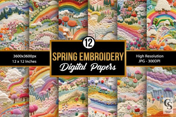 Download Spring Embroidery Seamless Patterns - Spring embroidery Collection