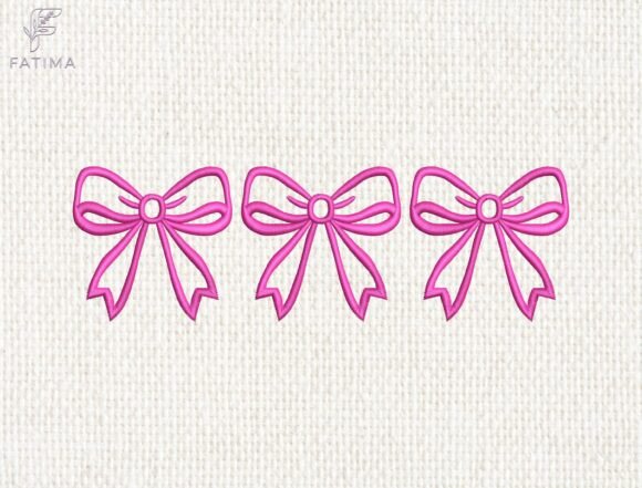 Download Cute Pink Bow Embroidery Design - Bow embroidery Collection