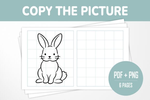 Download Bunny Copy the Picture Grid Drawing Page - Copy Collection