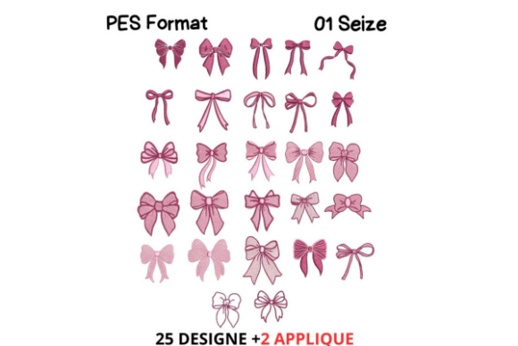 Download Mini Bow Embroidery Design - Bow embroidery Collection