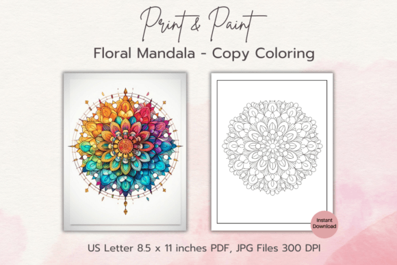 Download Floral Mandala Copy Paint Coloring Page - Copy Collection